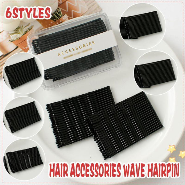 40 Pcs Short Black Waved Hair Pins Bobby Grips Salon Dance Accessories Long Curved Clip Hair Accessories
