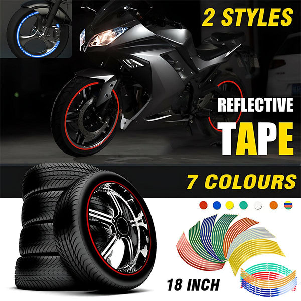 18Inch Reflective Rim Tape Wheel Stripe Decal Trim Sticker For Car Motorcycle Reflecstive 7 Colour Other Motorcycle Accessories