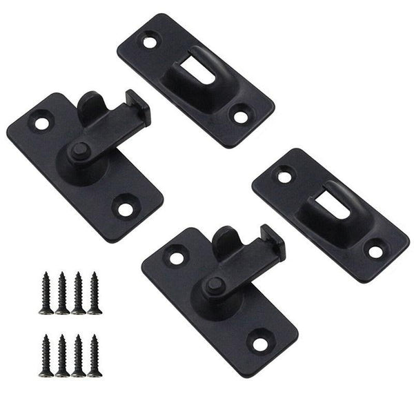 90 Degree Sliding Door Lock Hasp Stainless Steel Corner Latch Black 2Pcs Sliding Door Hardware