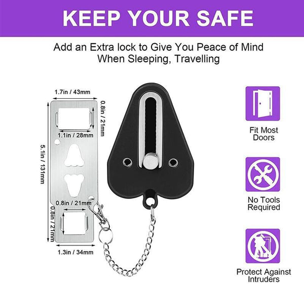 Door Lock For Travel Hotel Home Security Addalock Style Black Door Locks & Lock Mechanisms