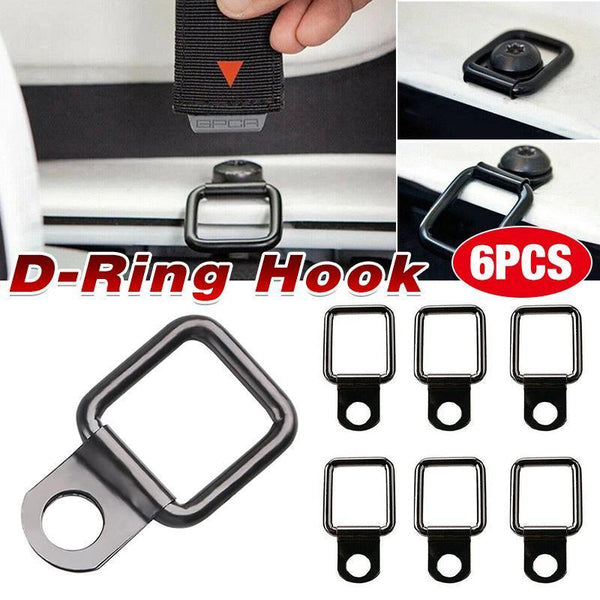 6Pcs Black Heavy Duty Fixing Point Anchor Eye Tie Down Lashing Loop Ring Hook Tie Downs & Straps