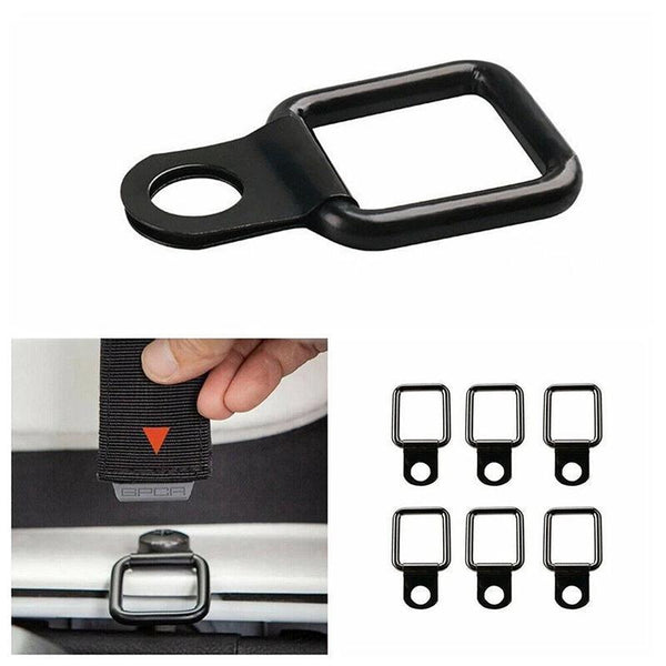6Pcs Black Heavy Duty Fixing Point Anchor Eye Tie Down Lashing Loop Ring Hook Tie Downs & Straps