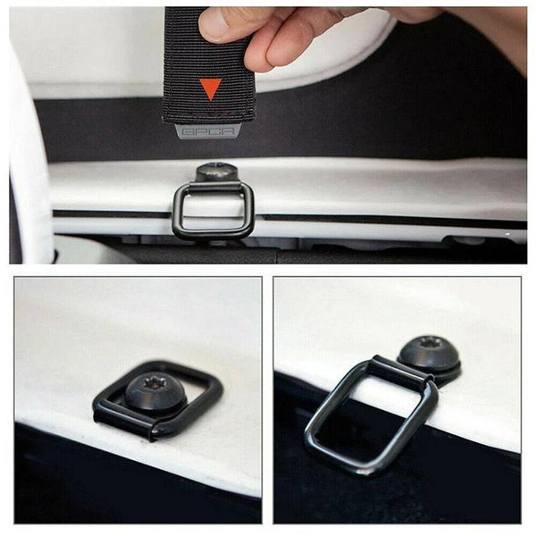 6Pcs Black Heavy Duty Fixing Point Anchor Eye Tie Down Lashing Loop Ring Hook Tie Downs & Straps