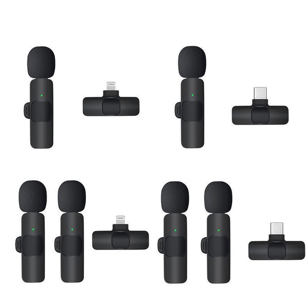 Wireless Lavalier Microphone Mini For Android Iphone Ipad Vlog Live Stream Lightning (Two ) Microphones