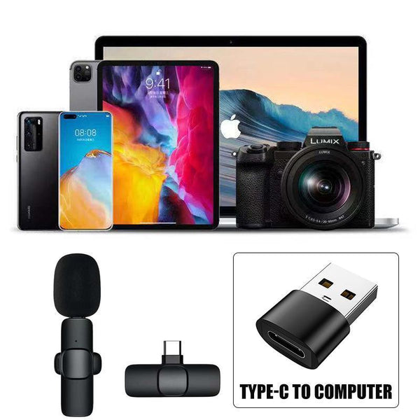 Wireless Lavalier Microphone Mini For Android Iphone Ipad Vlog Live Stream Lightning (Two ) Microphones