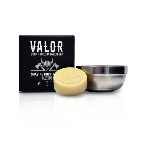 Valor Shaving Soap Puck + Steel Bowl (Original) Scent) Body Soaps