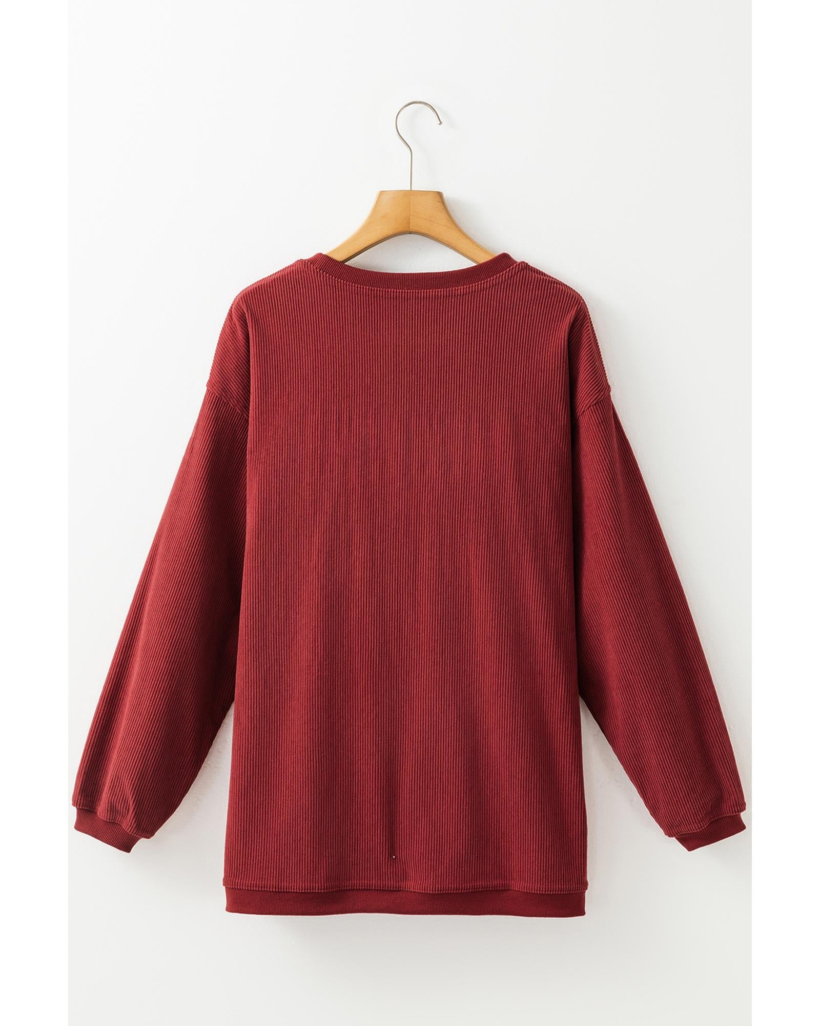 Racing Red Merry Graphic Corded Christmas Sweatshirt Hoodies & Sweatshirts