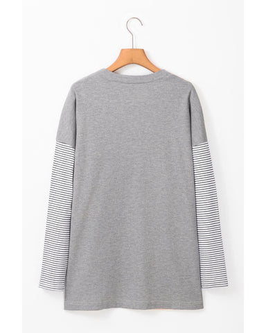 Black Stripe Colorblock Patchwork Open Front Cardigan With Pocket Xl Jumpers & Cardigans