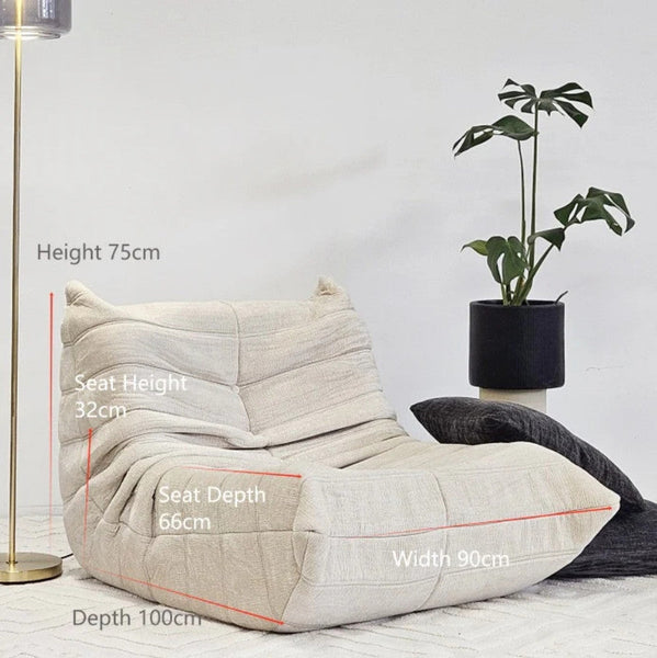 Vacuum Packed Comfy Mid Century Togo Lounge Sofa Modern Backrest White Corduroy Sofas Armchairs & Couches