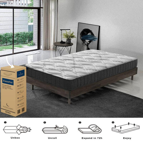 Lunaland Easeful Eco Spay Foam Pocket Spring 20Cm Double Hybrid Mattress Mattresses
