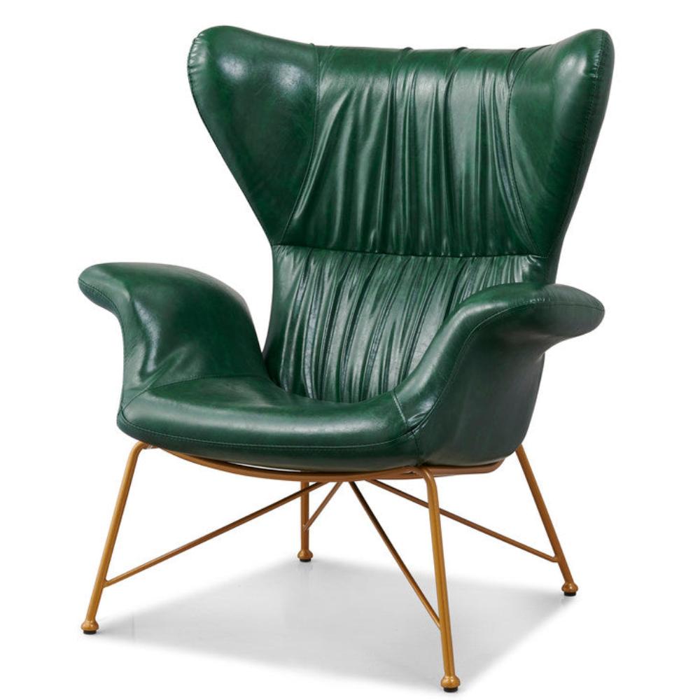 Cherry Tree Butterfly Armchair With Gold Steel Legs Green Sofas Armchairs & Couches