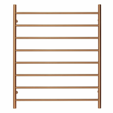 Blushtaps Premium Brushed Rose Gold Heated Towel Rack 8 Bars Round Design Au 1000X850mm Wide Towel Racks
