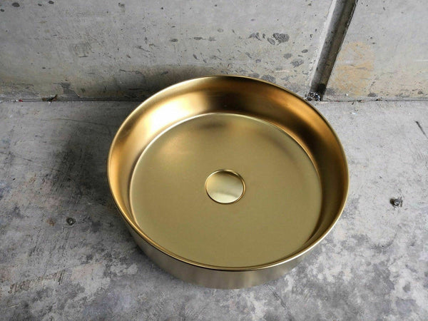 2023 Matte Black White Pink Green Gold Copper Round 360 Mm Dia Top Counter Basin Porcelain Sink Bathroom Sinks