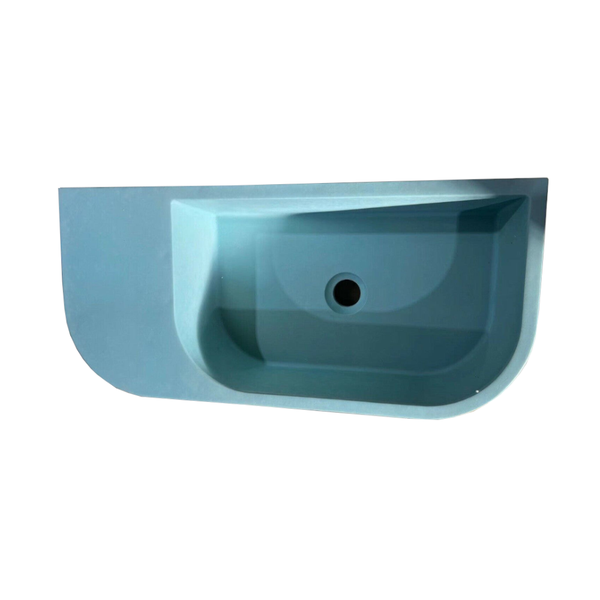 New Concrete Cement Wash Basin Counter Top Matte Teal Wall Hung Bathroom Sinks