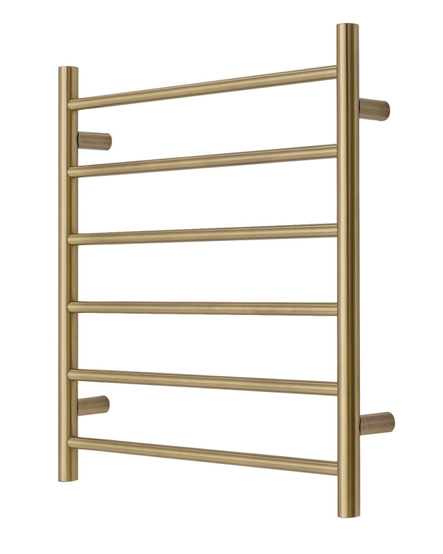 Blushtaps Premium Brushed Gold Towel Rack 6 Bars Round Design Au 650X620mm Wide Towel Racks