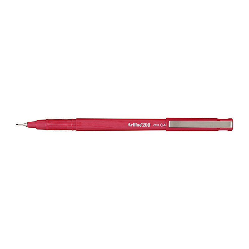 Artline 200 Bright Red Fineliner Pens 0.4Mm Tip Pack Of 12 Art Pens & Markers