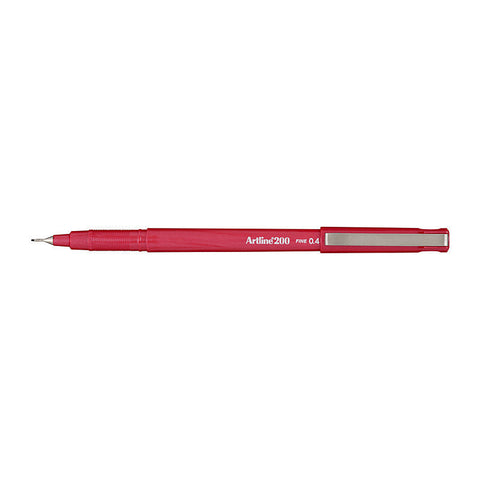 Artline 200 Bright Red Fineliner Pens 0.4Mm Tip Pack Of 12 Art Pens & Markers