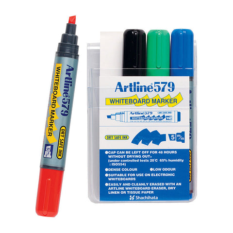 Artline 579 Assorted Whiteboard Markers Wallet Of 4 Whiteboard Markets