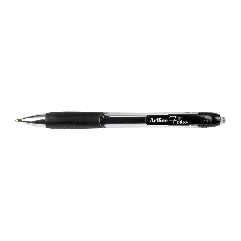 Artline Flow Retractable Black Pens Box Of 12 Pens & Writing Instruments