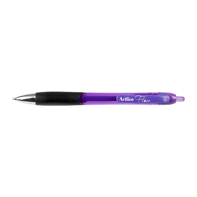 Artline Flow Retractable Purple Pens Box Of 12 Pens & Writing Instruments