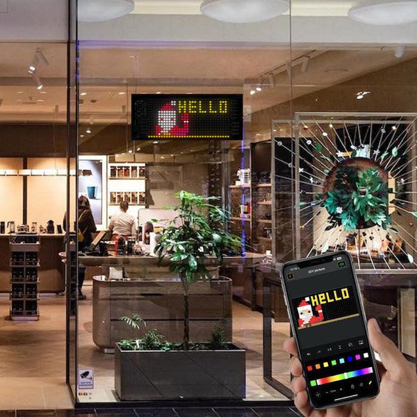 Programmable Led Matrix Panel Flexible Screen Ip65 With App Control 70*173Mm Interior Lights