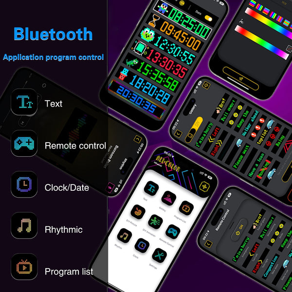 Programmable Led Matrix Panel Flexible Screen Ip65 With App Control 120*595Mm Interior Lights