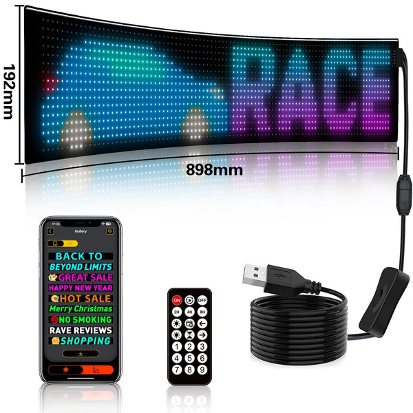 Programmable Led Matrix Panel Flexible Screen Ip65 With App Control 192*898Mm Interior Lights