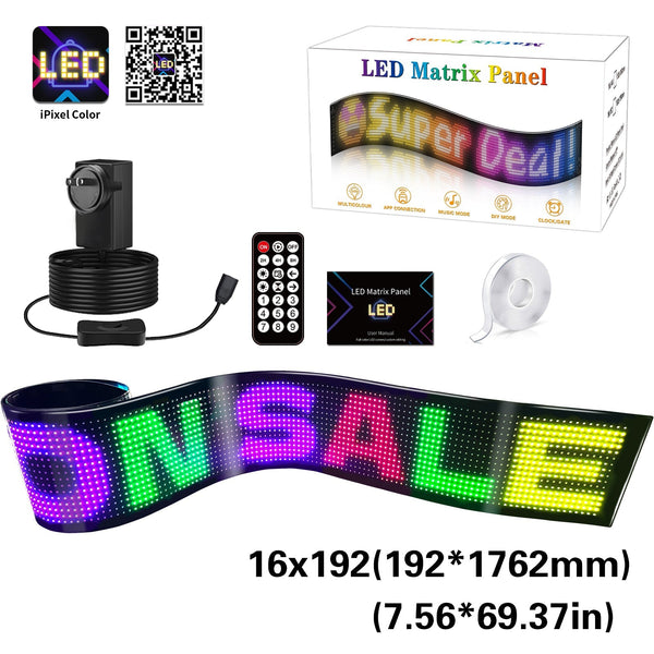 Programmable Led Matrix Panel Flexible Screen Ip65 With App Control 192*1762Mm Interior Lights