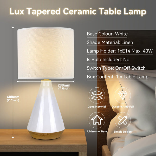 Lux Tapered Ceramic Table Lamp Lamps