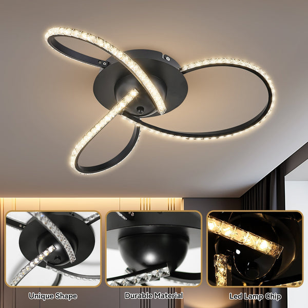Irie Dimmable 3 Lights Led Ceiling Black Wall & Ceiling Lights