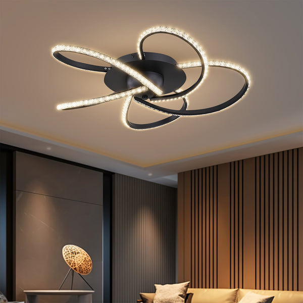 Irie Dimmable 5 Lights Led Ceiling Black Wall & Ceiling Lights