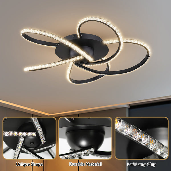 Irie Dimmable 5 Lights Led Ceiling Black Wall & Ceiling Lights