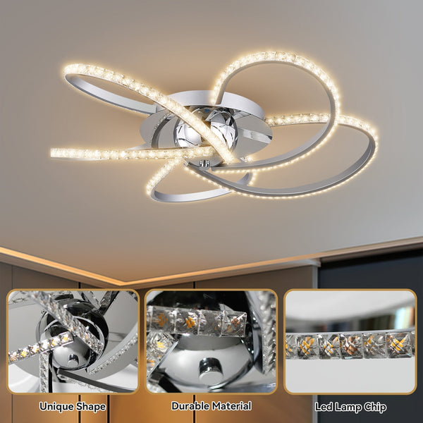 Irie Dimmable 5 Lights Led Ceiling Chrome Wall & Ceiling Lights