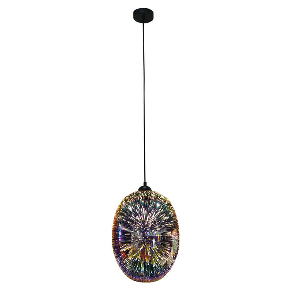 Moravian Glass Oval Pendant Light Copper Necklaces & Pendants