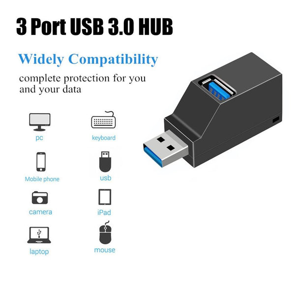 Compact 3 Port Usb Hub With Lanyard Usb Cables Hubs & Adapters