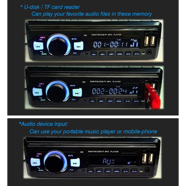 1 Din Car Dab Radio Player Bluetooth Fm U Disk Mp3 Tf Card Car Audio In Dash Units