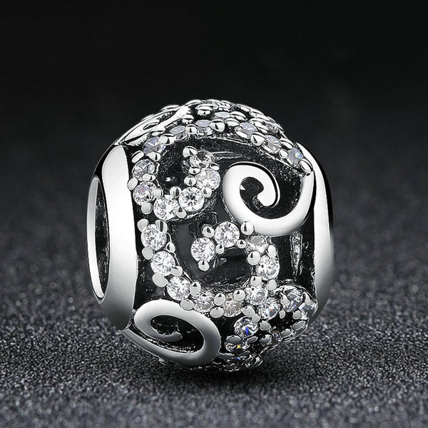 925 Sterling Silver Diamond Inlaid Bead Bracelet Accessory Bracelets