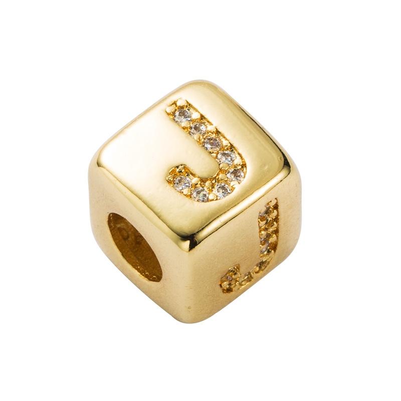 Brass Micro Inlaid Couple Red String Pull Diy Bracelet English Letter Beads Style J Bracelets