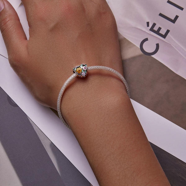 925 Sterling Silver Flower Heart Beads For Diy Bracelets & Necklaces Craft Beads