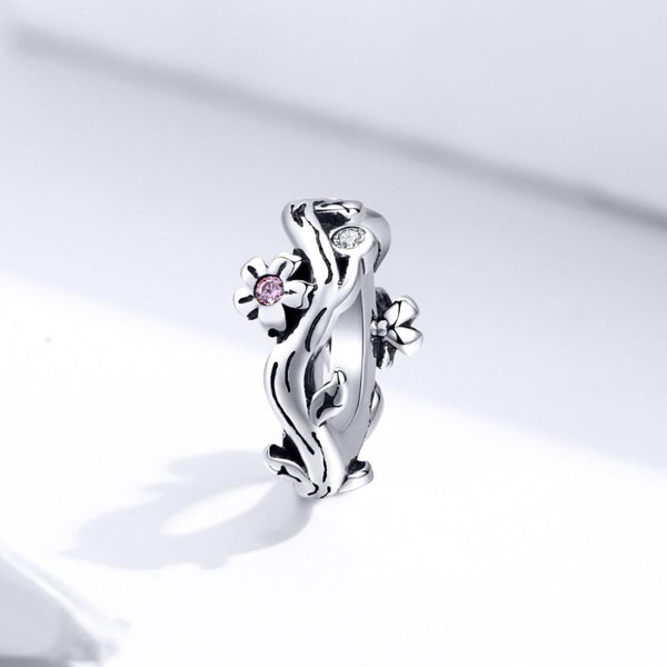 925 Sterling Silver Cherry Blossom Branch Pendant For Diy Bracelets And Necklaces Charms & Pendants