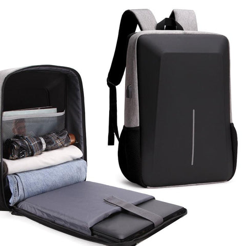 Hard Shell Backpack Alloy Frame Anti Theft Computer Bag For Men Gray Bags