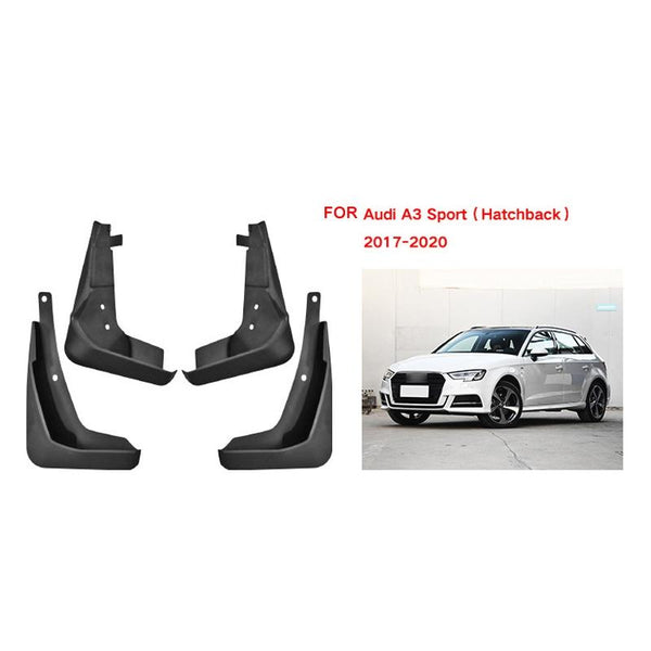 For Audi A3 Hatchback Sport 2017 2020 4Pcs / Set Car Auto Soft Plastic Splash Flaps Fender Guard Fenders & Mud Guards