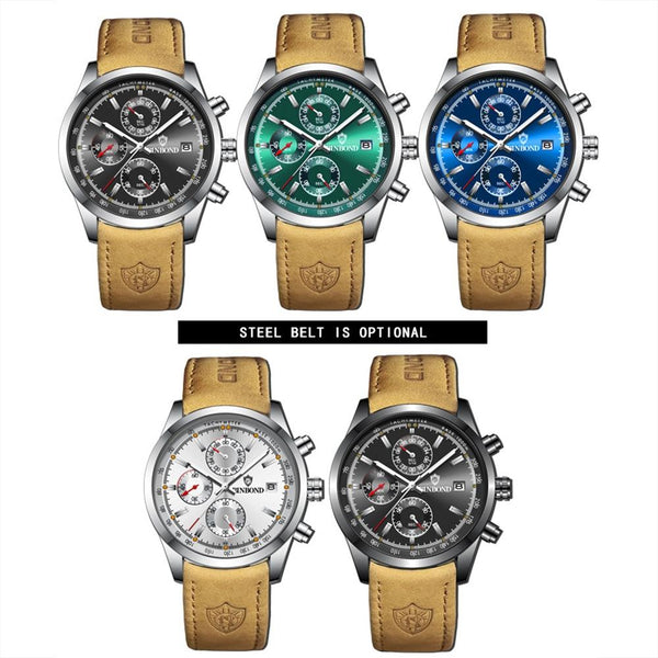 Waterproof Luminous Quartz Watch Multifunctional 30M Black Steel Other Watches