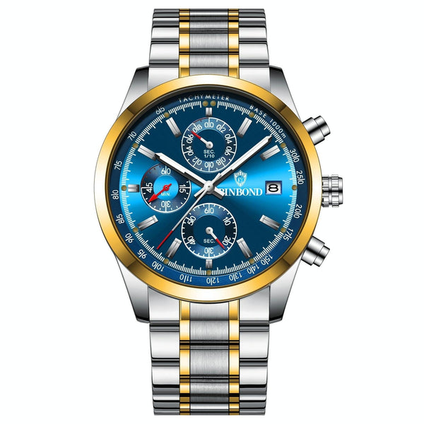 Waterproof Luminous Quartz Watch Multifunctional 30M Black Steel Other Watches