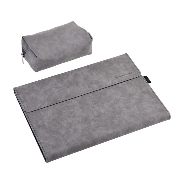 Parallel Light Gray Leather Tablet Case For Microsoft Surface Pro X With Power Bag 13 Inch Laptop Cases & Bags