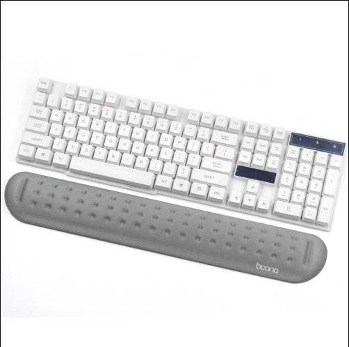 Silicone Memory Cotton Wrist Pad For Keyboard And Mouse Large Size Gray Mouse Pads & Wrist Rests