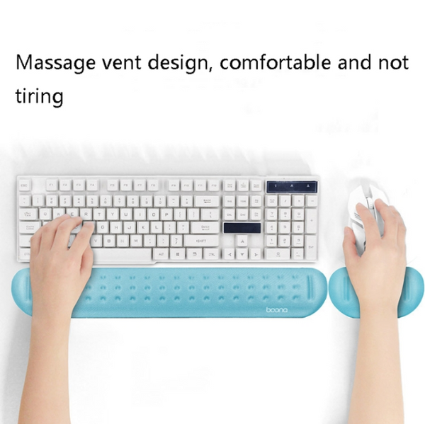 Silicone Memory Cotton Wrist Pad For Keyboard And Mouse Large Size Gray Mouse Pads & Wrist Rests