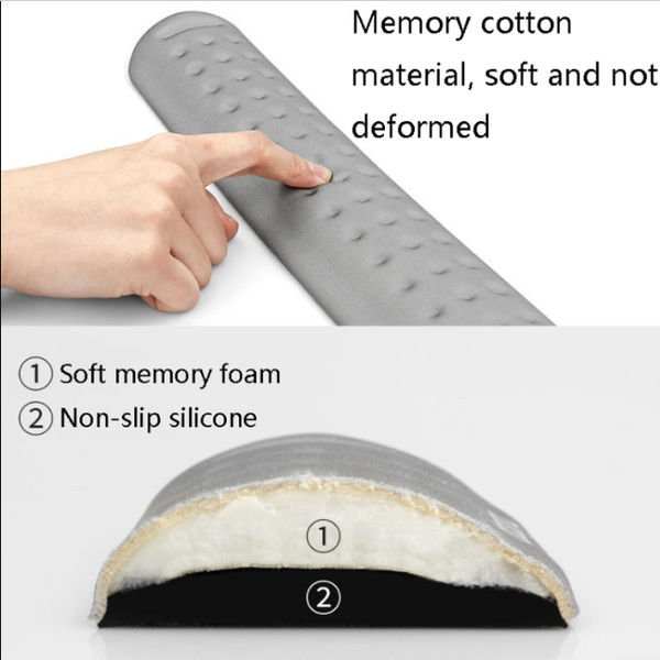 Silicone Memory Cotton Wrist Pad For Keyboard And Mouse Large Size Gray Mouse Pads & Wrist Rests