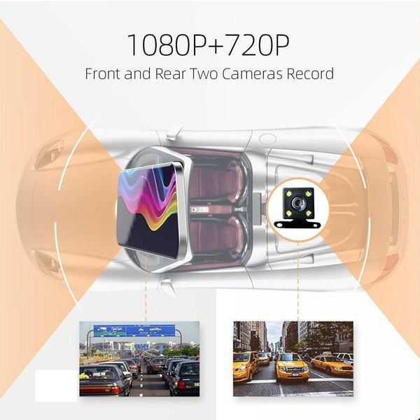 Hd Dual Record Lens Car Rear View Mirror With 5 Screen A6 Driving Recorder Mirrors