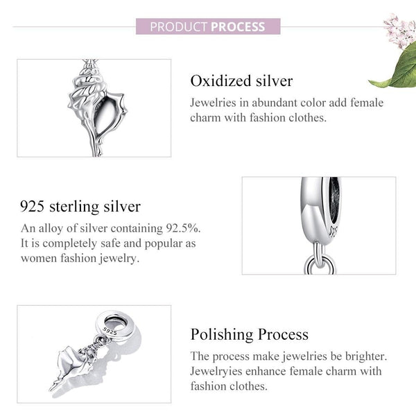 925 Sterling Silver Conch Pendant For Diy Bracelets & Necklaces Charms & Pendants